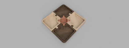 CNC Files svg & dxf Digital Files Puzzle Tray With Center Bowl Veggie Tray Nut Tray Catch All Tray